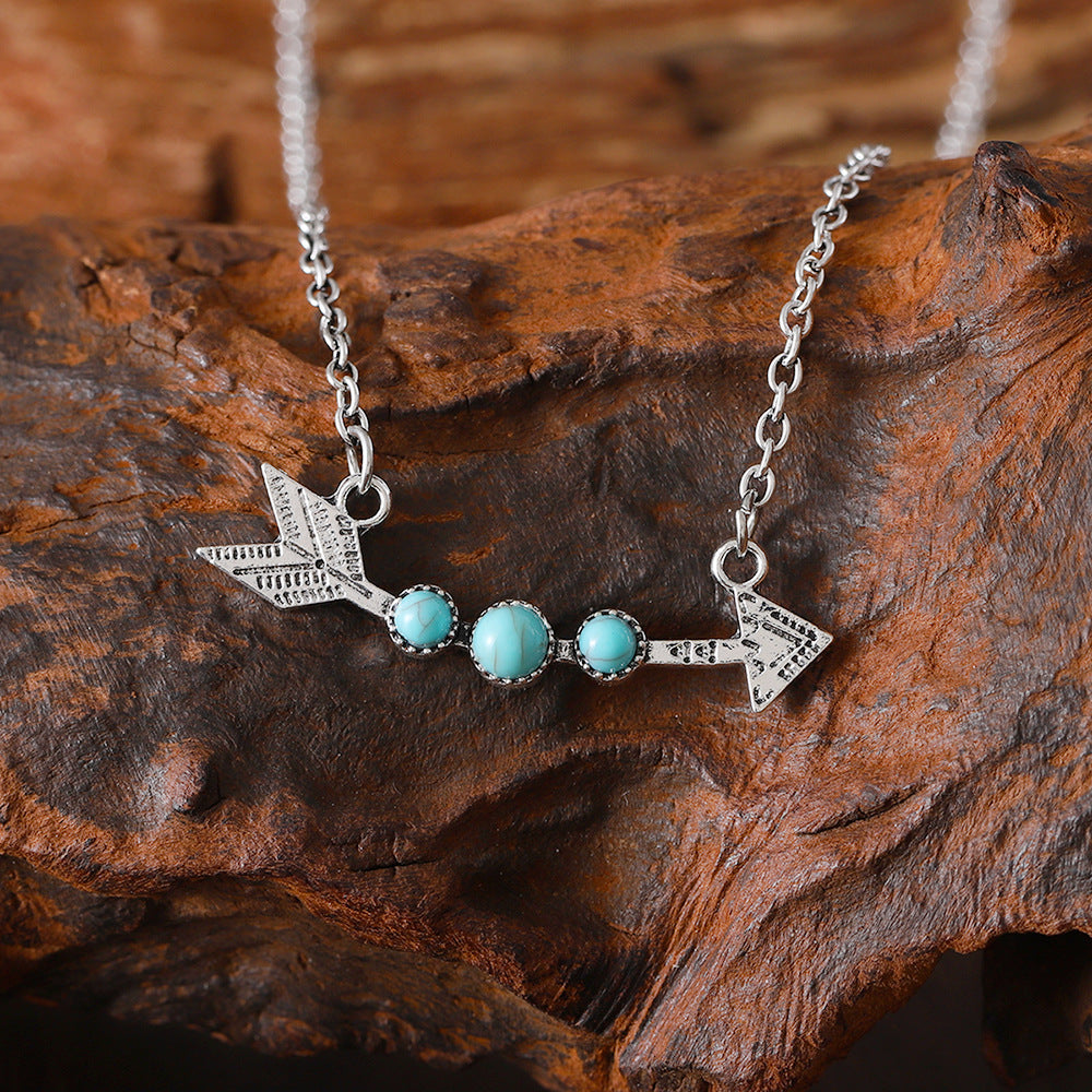 Wholesale Gold Arrow Turquoise Necklace
